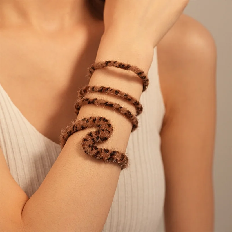 Модный осенне-зимний ретро конский волос флокированный леопардовый круг с