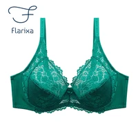 flarixa plus size lace underwear d e cup push up bras ultra thin backless womens bra tops transparent sexy lingerie female