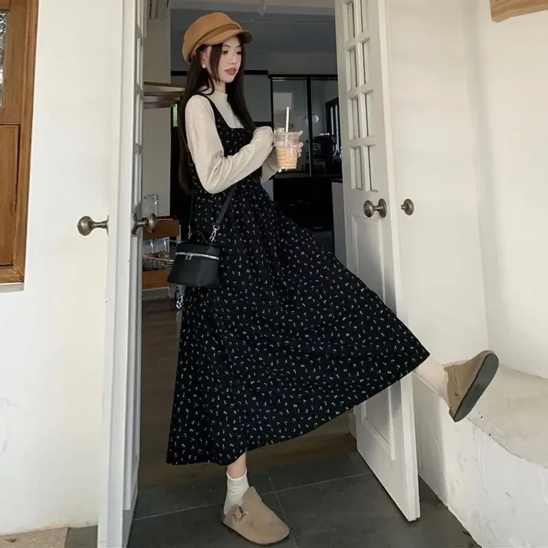 Женский вельветовый комплект из юбки и жилета с длинным рукавом