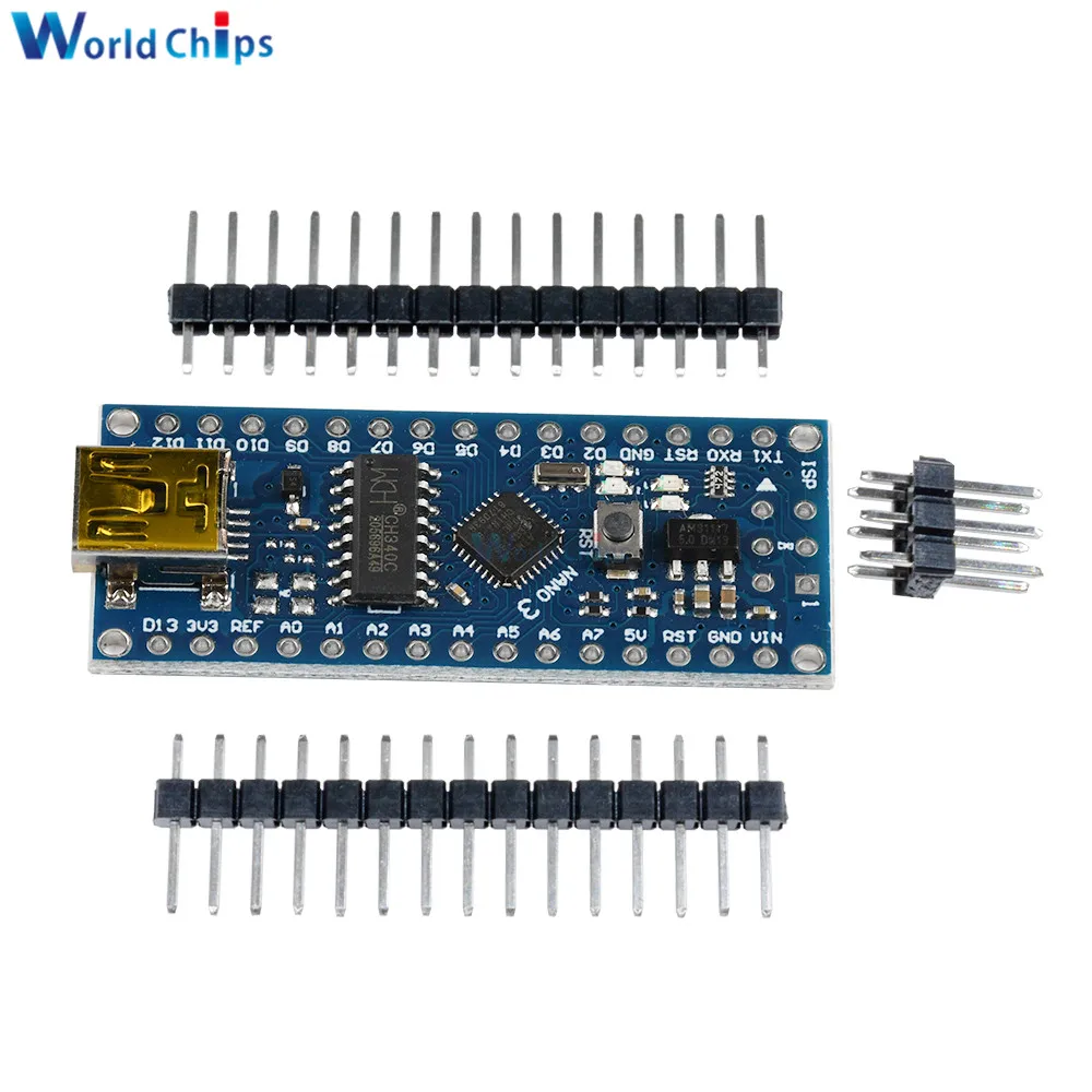 Плата ATmega168 CH340 CH340G Nano V3.0 3 0 Mini USB UART 16 МГц В 5 микроконтроллер модуль