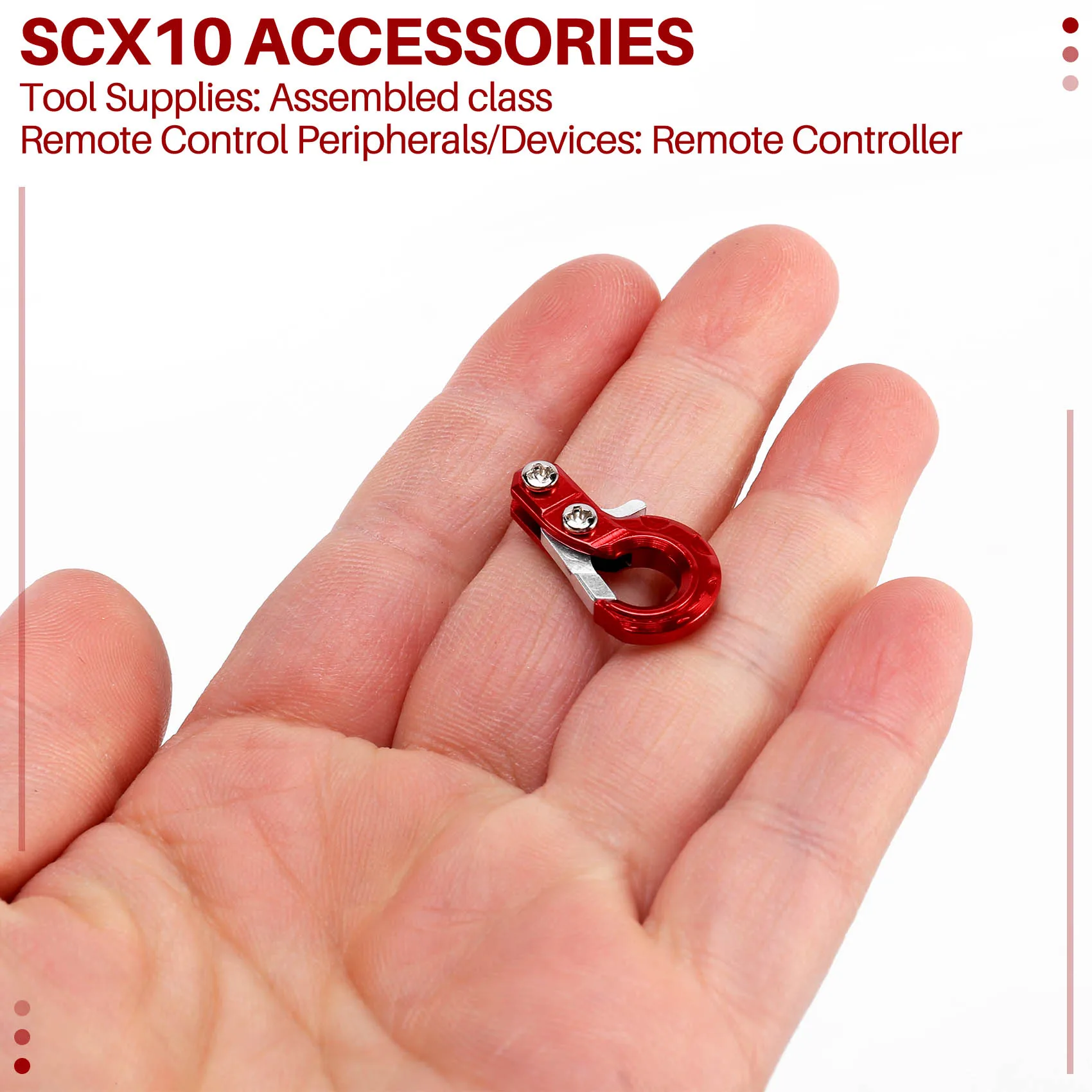 Фонарь с крюком прицепа для 1/10 Axial SCX10 90046 TAMIYA CC01 RC4WD D90 D110 TF2 Traxxas TRX4 красный