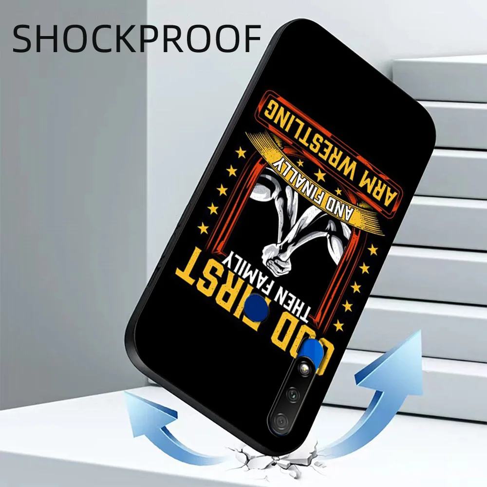 Для Honor 9X Global Case Premium Cover на Huawei STK-LX1 черный чехол из ТПУ с рукой для борьбы