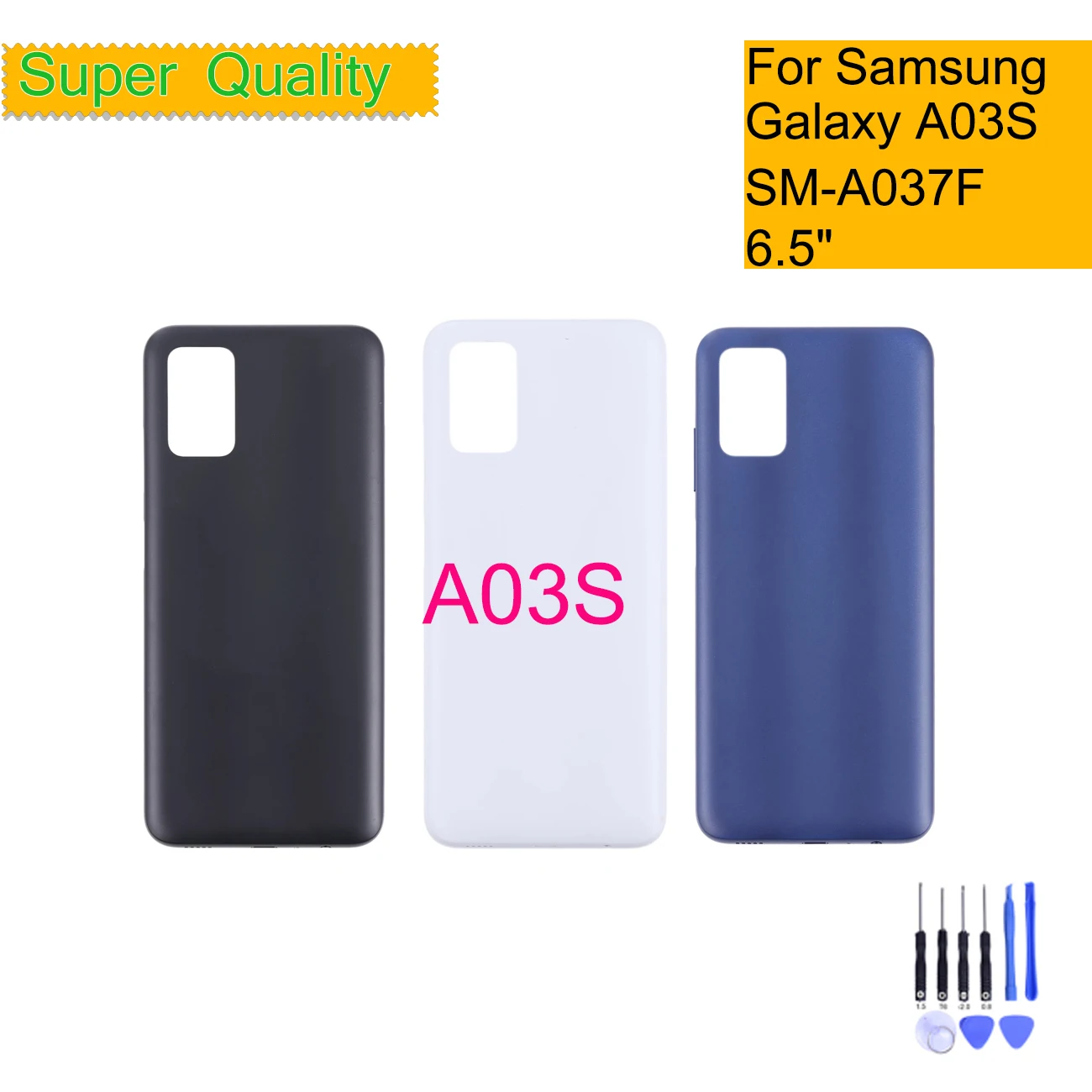 

For Samsung Galaxy A03S A037 SM-A037F SM-A037F/DS Housing Back Cover Case Rear Battery Door Chassis Housing Replacement