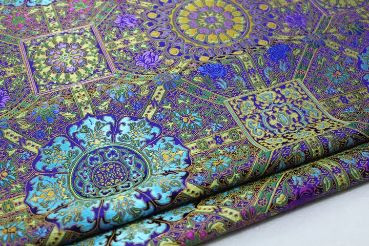 Тибетская буддийская ткань для зала атласная жаккардовая скатерть с цветочным