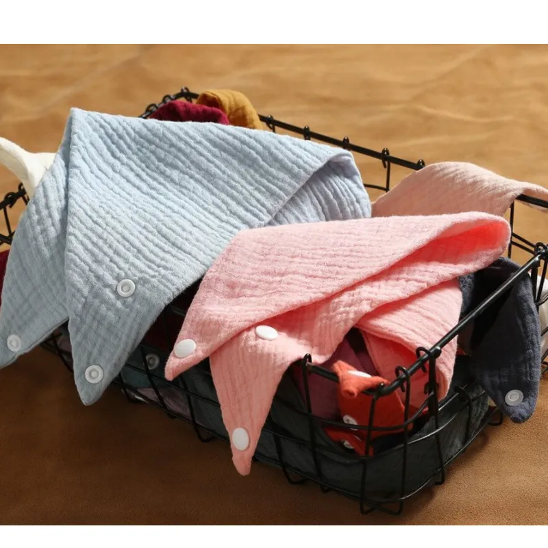 3 шт./лот Детские муслиновые нагрудники треугольные мягкие хлопковые однотонные