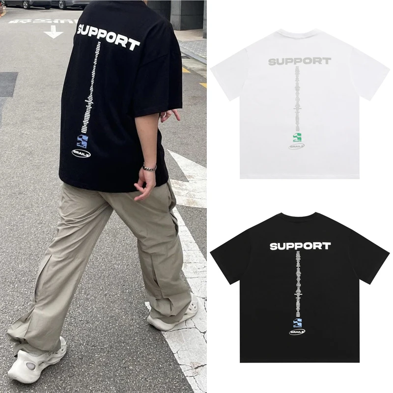 Grailz High Street Charity Limited буквенный лозунг с принтом логотипа свободная футболка с коротким рукавом для мужчин и женщин мужчин пар