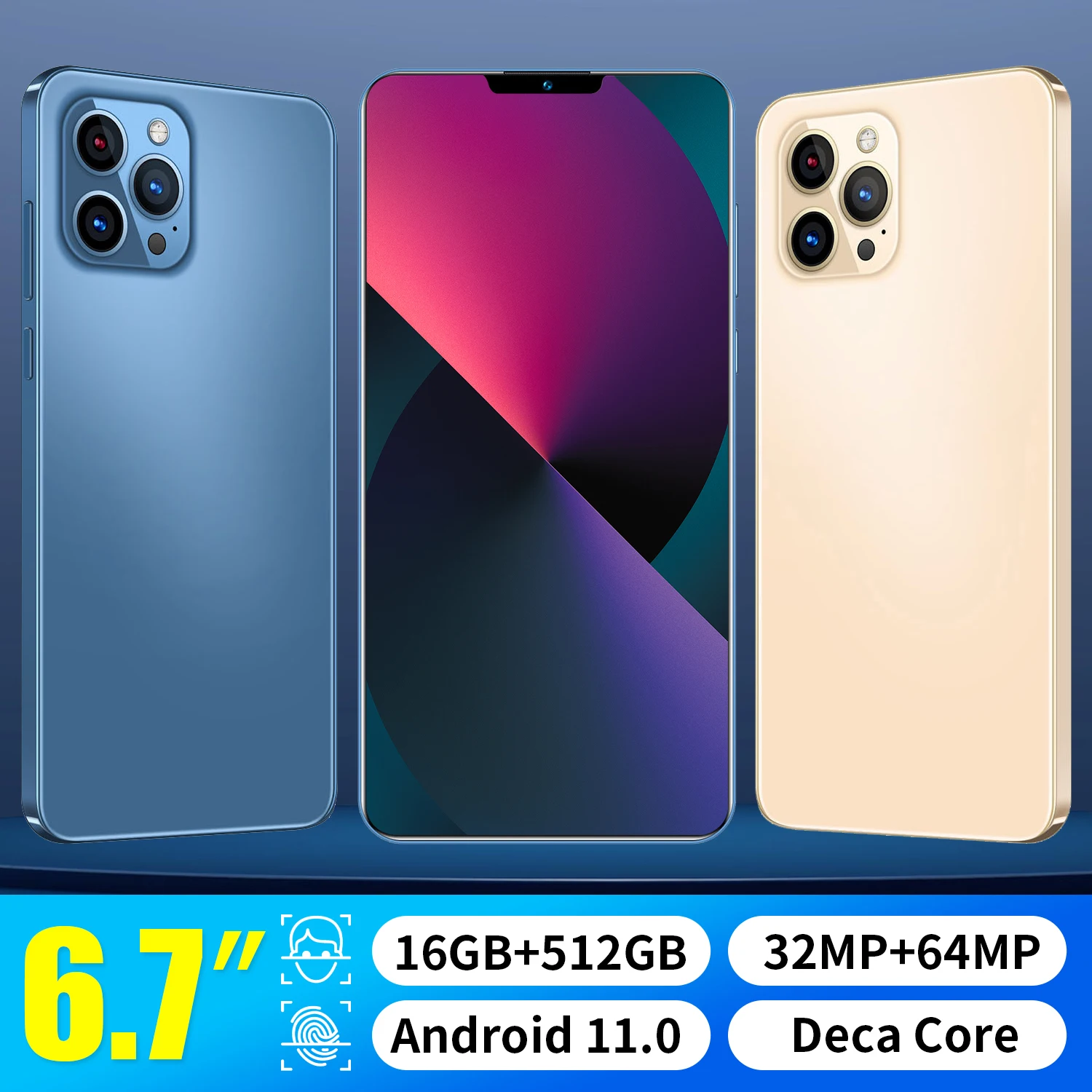 

Смартфон 13 Pro Max, 2022 дюйма, 16 + 6,7 ГБ