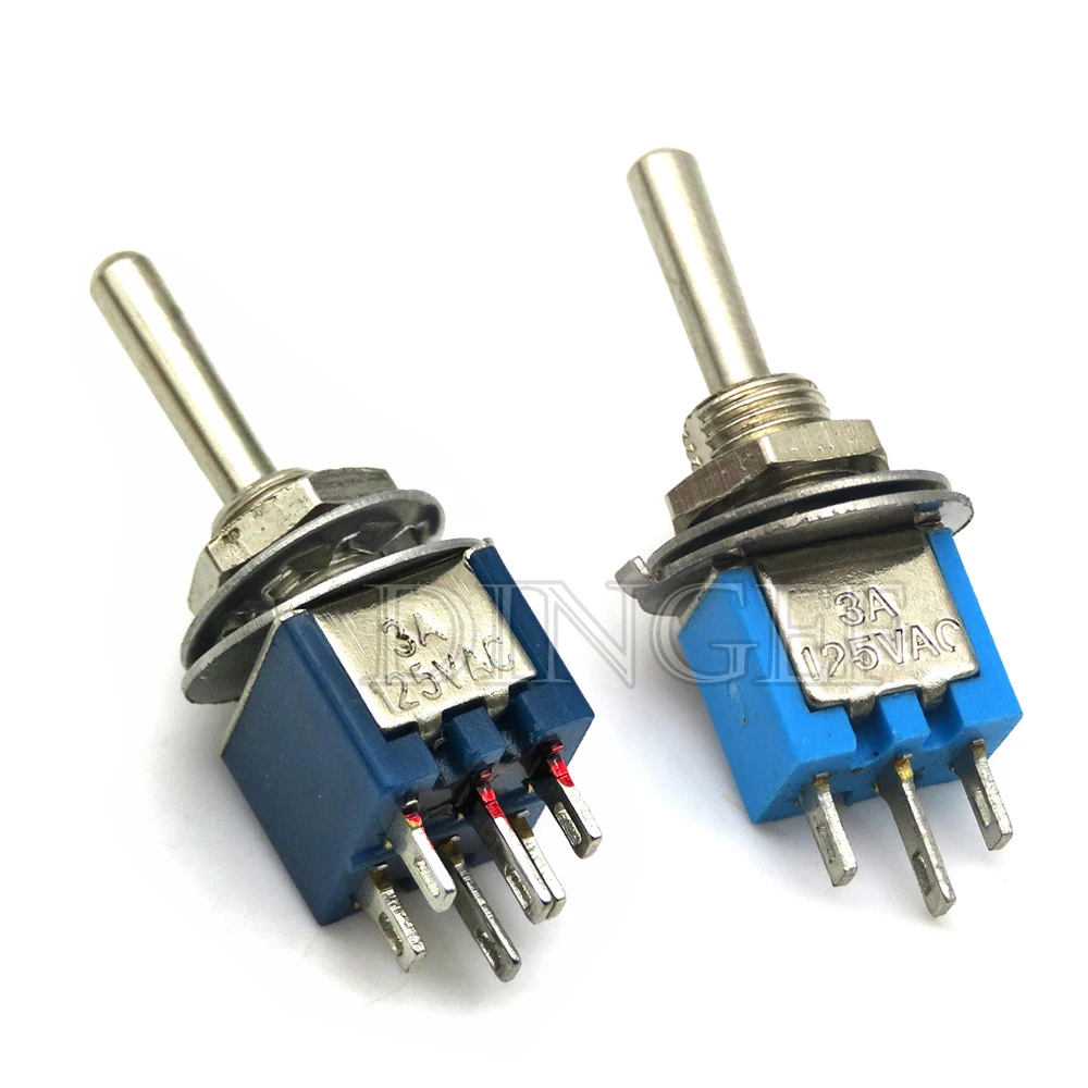 

5 шт. синий SMTS-102/202 3/6 контактный 2-позиционный миниатюрный тумблер SPDT ВКЛ-ВЫКЛ 3A 125 В переменного тока переключатель