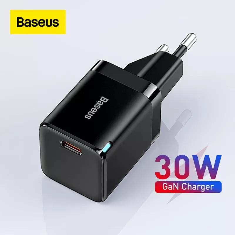 

Baseus 30W GaN Charger PD Fast USB Type C Charger Support USB C PD3.0 QC3.0 PPS Quick Charging For iPhone 13 12 Pro Max Tablets