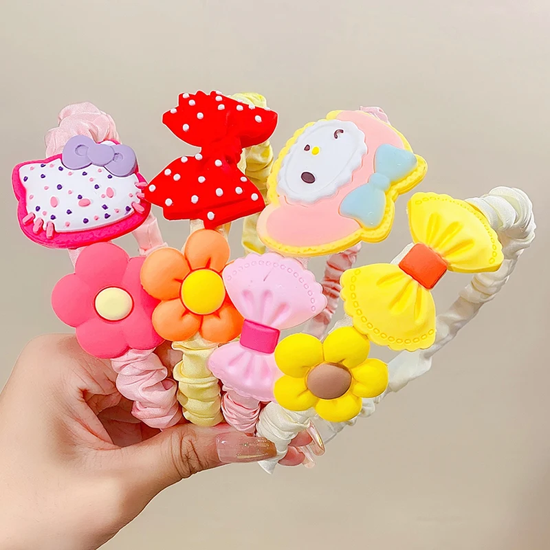 

Ободок для девочек, с цветами, с бантом, для детей