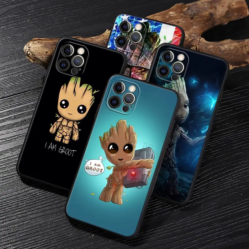 

Marvel Groot Funda For iphone 14 Case For iPhone 11 12 13 Mini 14 Pro Max XS X XR 7 8 Plus 6S SE 2020 Case Soft Cover I Am Groot