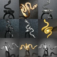 new trendy snake ring vintage unisex exaggerated steampunk street fashion hip hop spirit adjustable opening jewelry gift