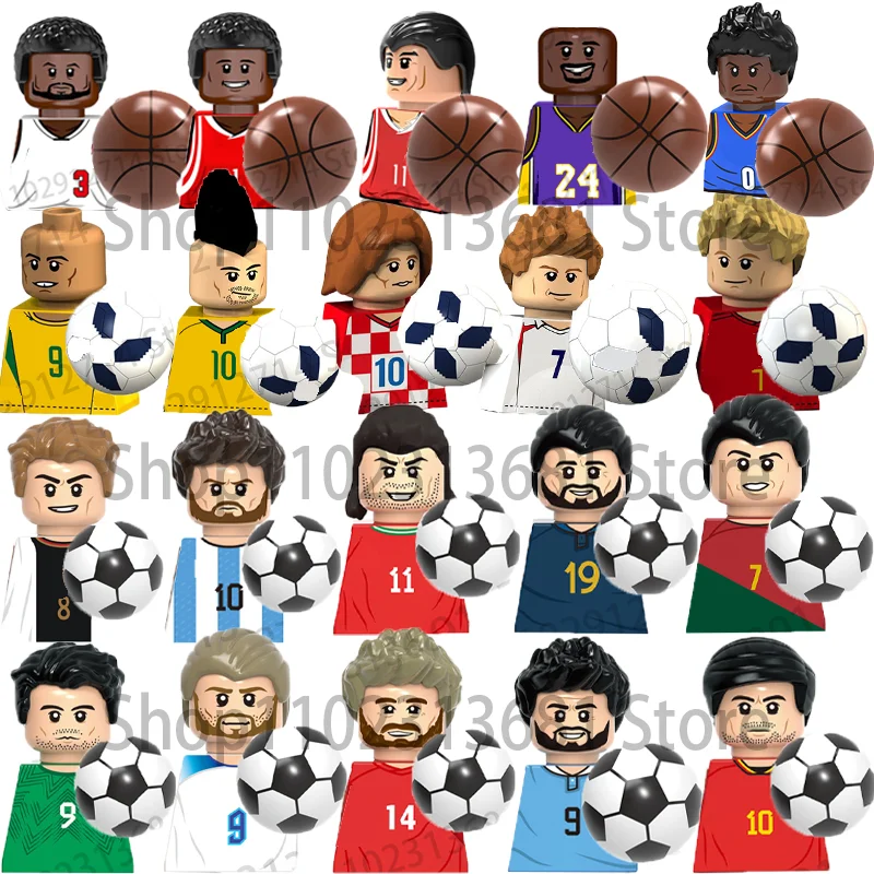 Action Figures Building Blocks Basketball Player Sport Game Bricks Educational Toys For Kids