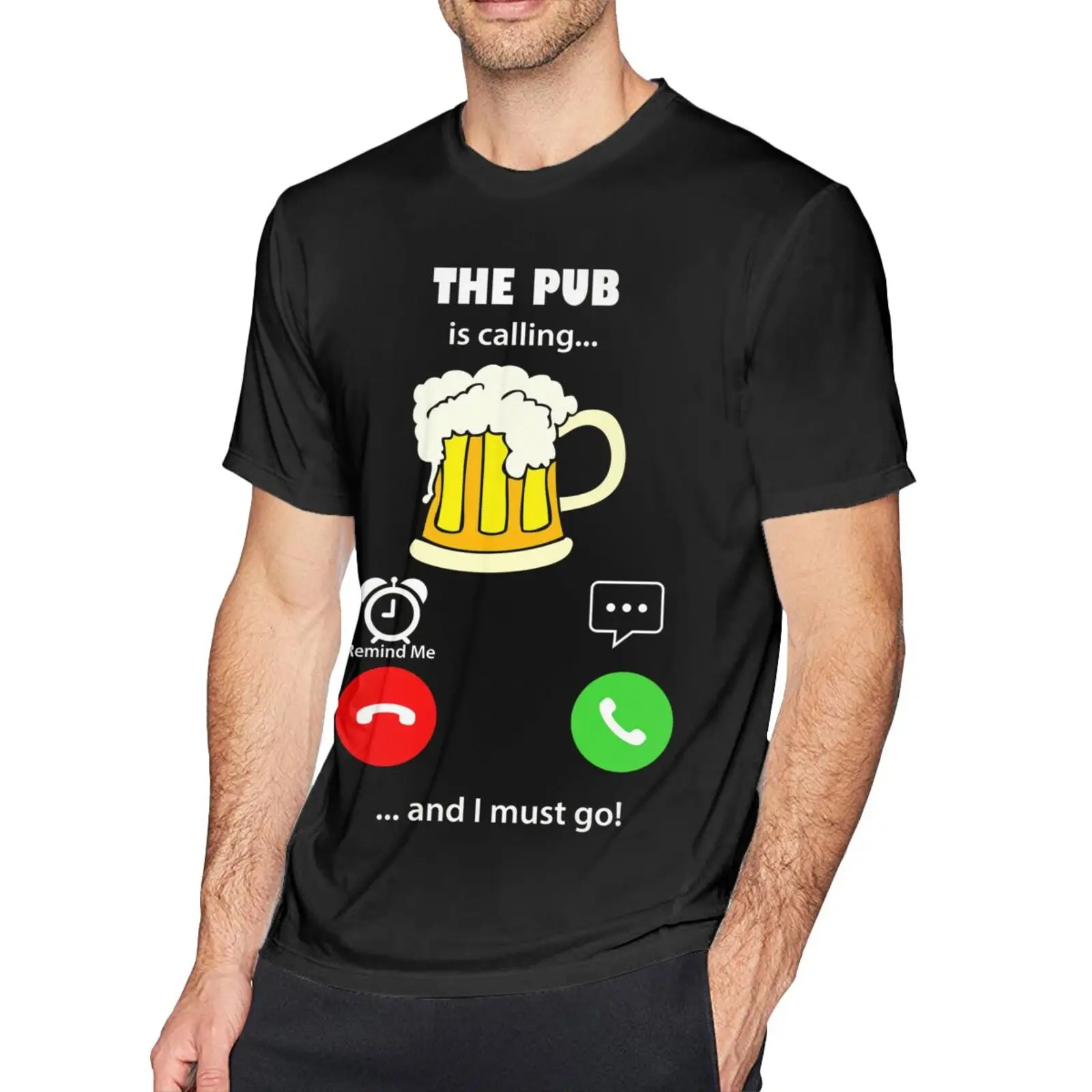 

Футболка Мужская/женская с коротким рукавом и надписью «The Pub Is call And I»
