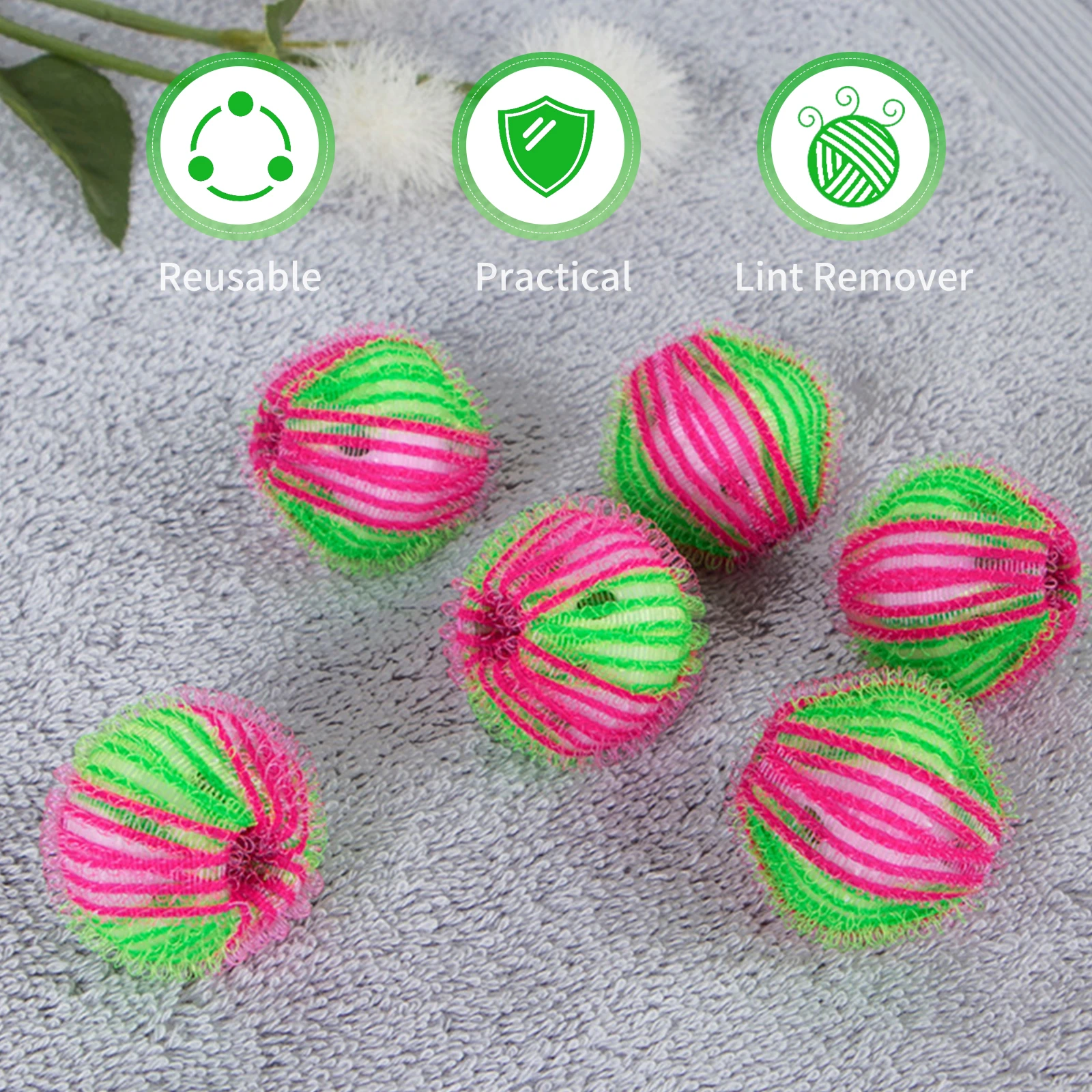 

6Pcs Nylon Laundry Ball Anti-winding Washing Machine Hair Remover Laundry Ball Fluff Cleaning Lint Fuzz Grab Laundry