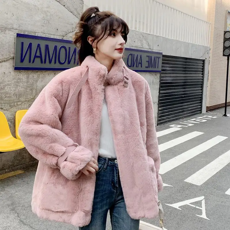 Fur Jacket Women Winter Young Models Furry Leopard Print Imitation Lamb Fur with Plush 2020 New Loose Fashion Slim Contracted