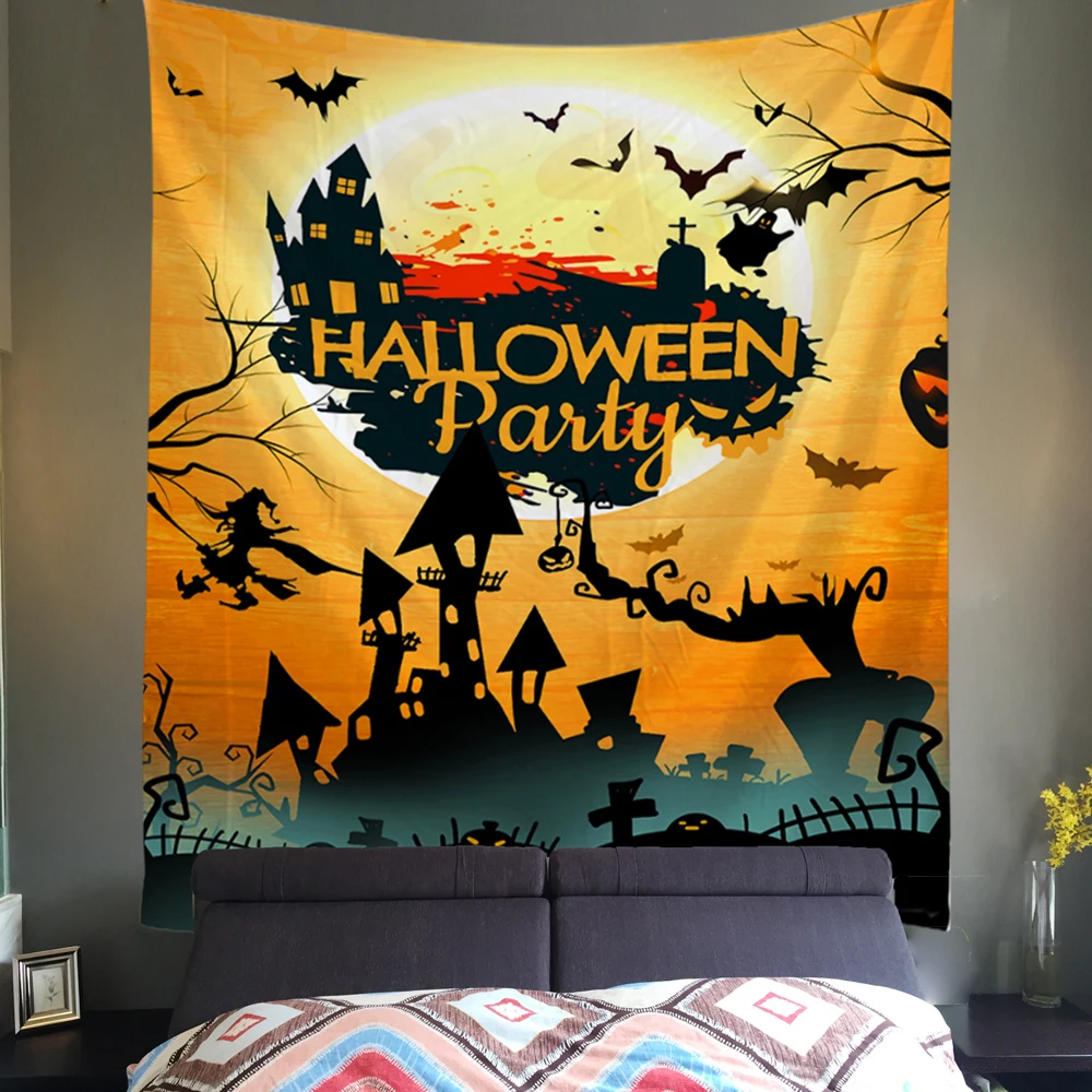 

Home decor pumpkin halloween tapestry wall hanging mandala witchcraft tapestry boho decorative tapestry 230X180CM tapiz