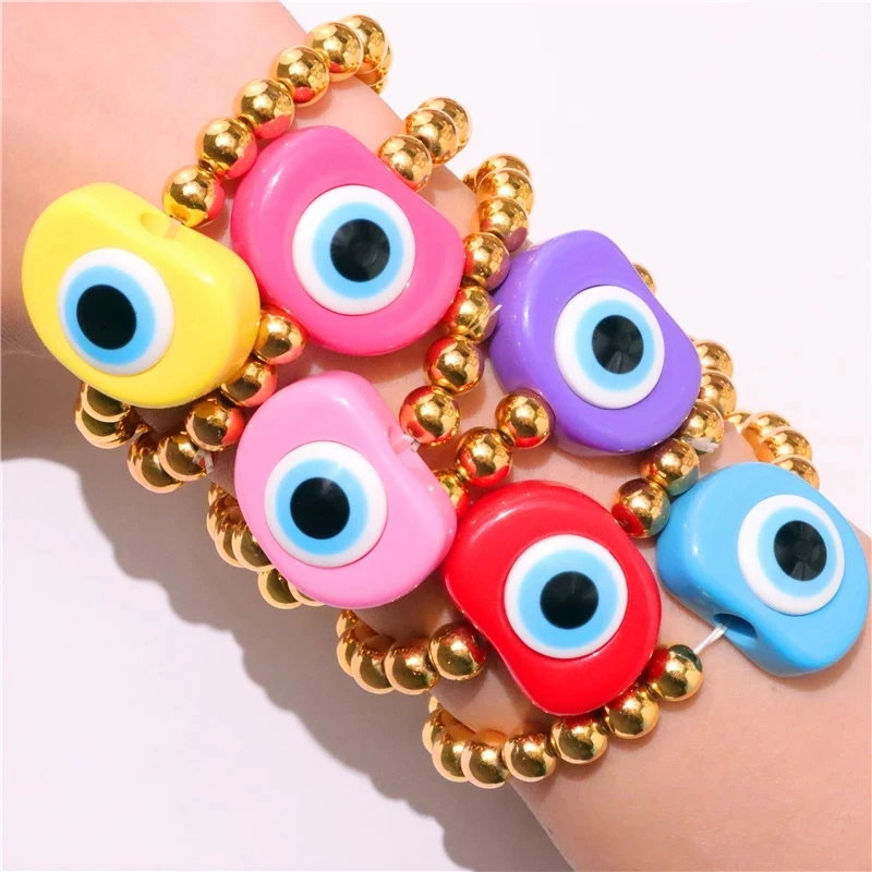 Винтажные геометрические полимерные глаза с металлическим замком Подвесные