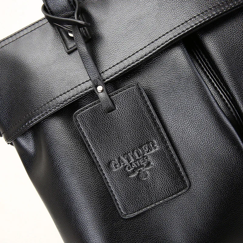 Men's Bags Business Leisure Handbags Staff Travel Meeting Bags Computer High Quality PU Leather Shoulder Bags Meeting Document