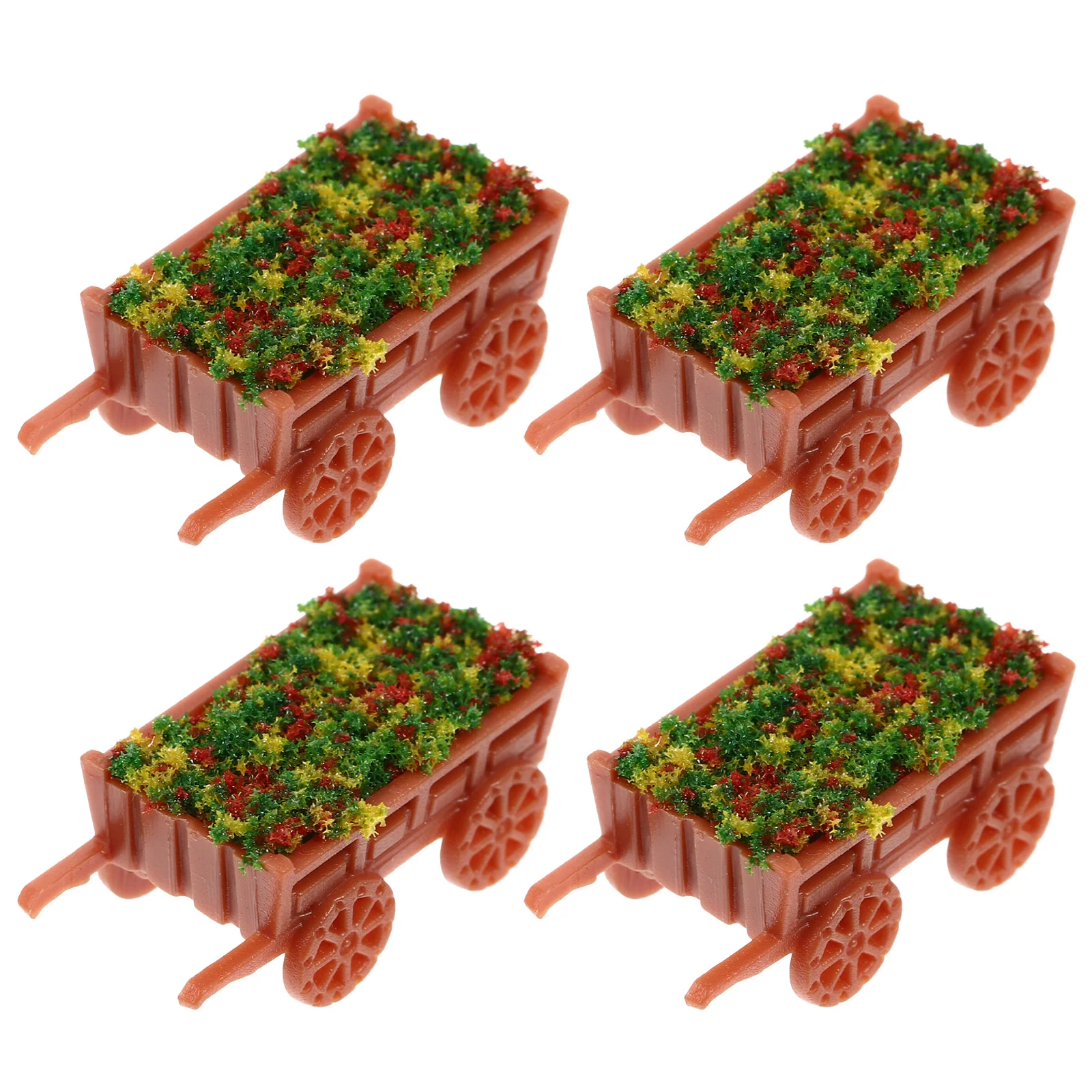 

4PCS Flower Wagon Household Landscape Ornament Micro Flower Bed