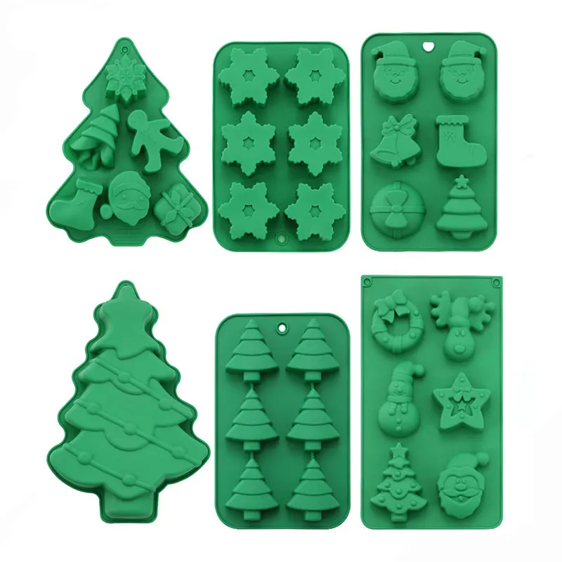 

Christmas Silicone Molds Cookie Baking Moulds (Snowman/snowflake/christmas Tree/santa Claus Pattern Baking Molds)
