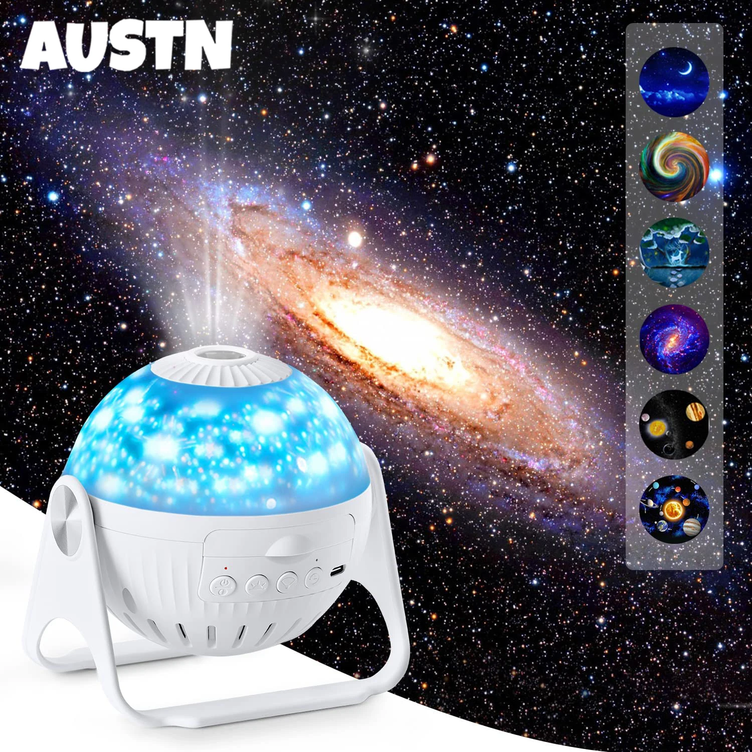 

Проектор Галактический планетарный, вращающаяся на 360 ° пленка, звездное небо, ночник, украшение для рождества, детей, подарок на Новый год ...