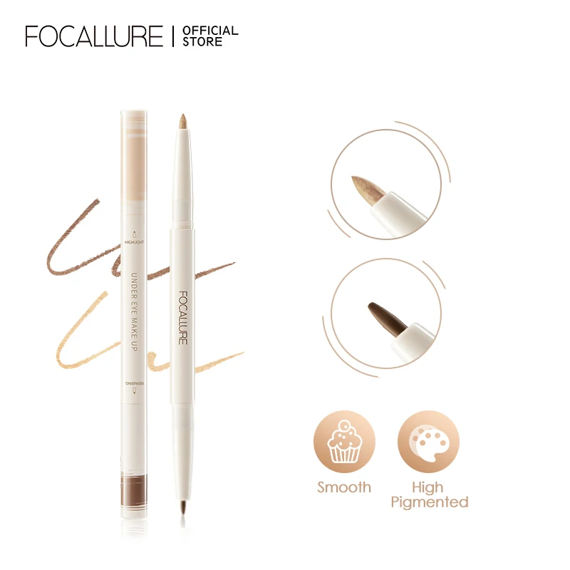 

FOCALLURE 2 in 1 Multi-use Gel Eyeliner 3D Shaping Smooth High Pigmented Long-lasting Waterproof Liquid Eyeliner Cosmetics Tools