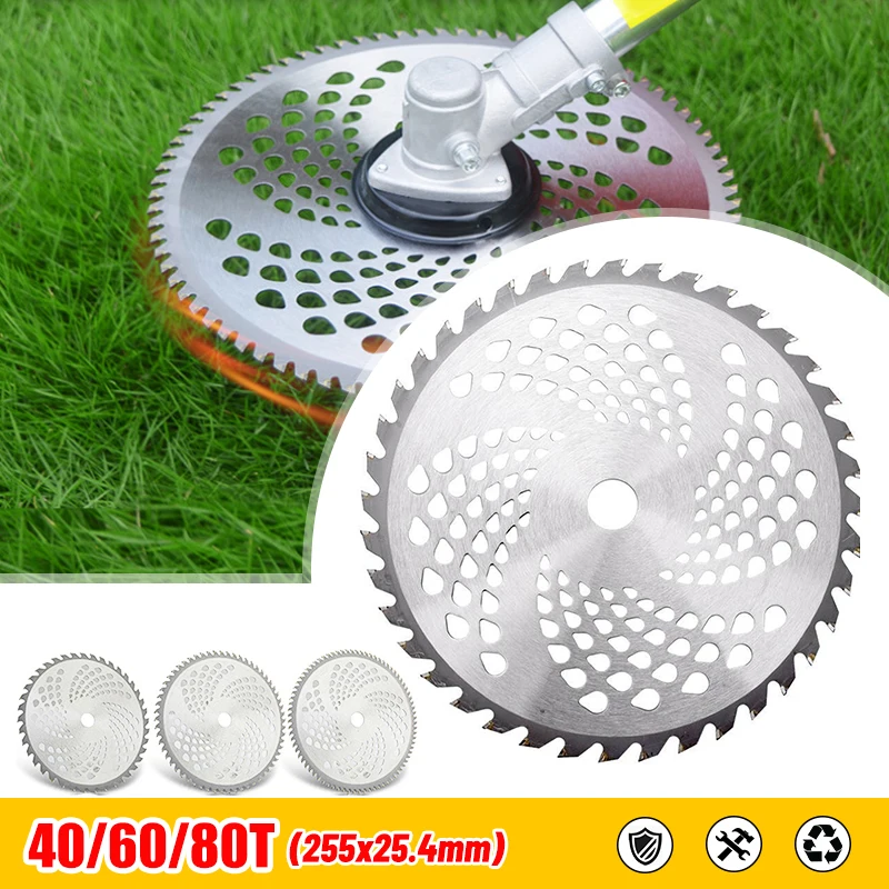 

255mm 40T/60T/80T Alloy Brush Cutter Blade Lawn Mower Cutter Replacement Circular Saw Blade For Cutting Grass Tree Trimmer Blade