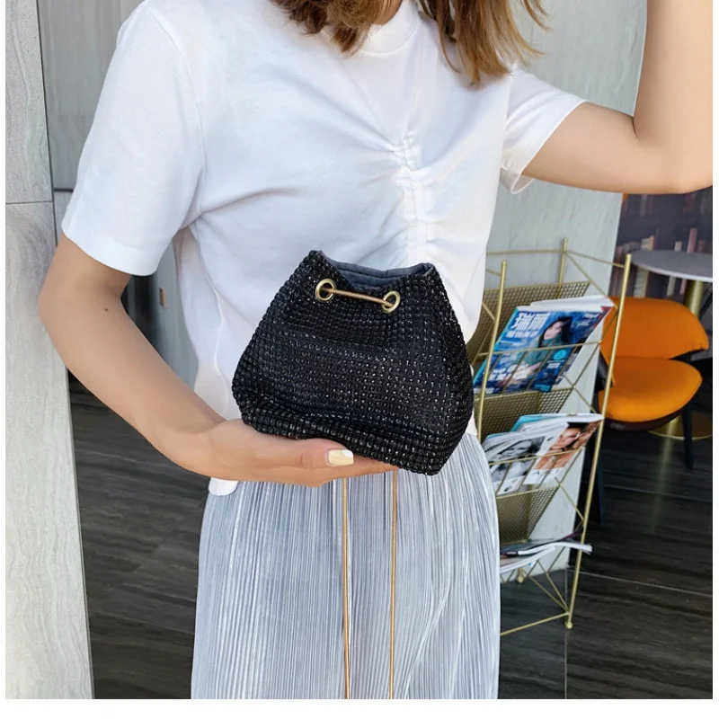 Women's Bag Trendy Diamond Rhinestone Super Flash Diamond Chain Banquet Internet Celebrity Bucket Ins Hand Holding Bags