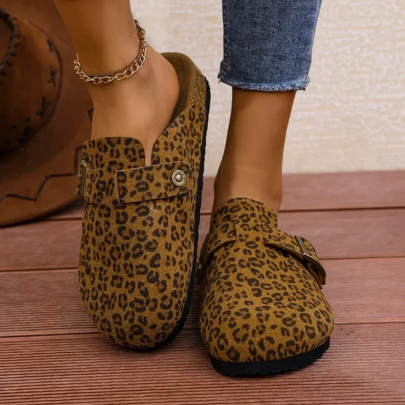 Женская обувь 2024 женские тапочки с закрытым носком уличные повседневные пряжкой