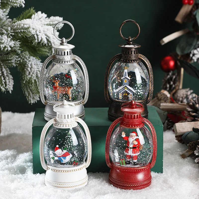 

Christmas decoration luminous barn lantern led simulation oil lamp hotel mall desktop decoration scene layout flame lamp
