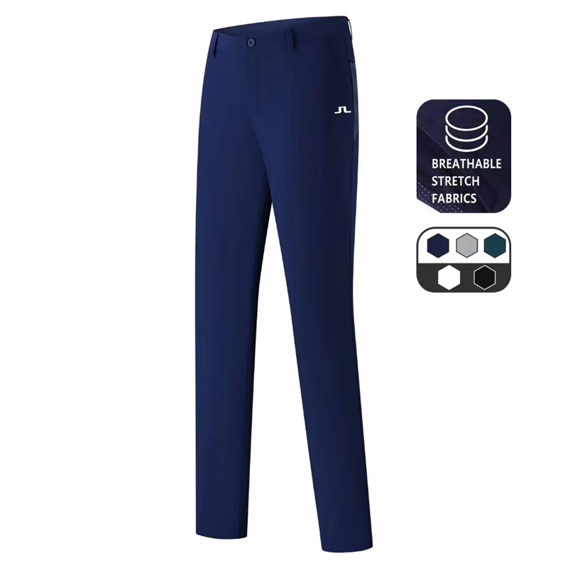 2023 Men's Golf Pants Summer Brand Elastic Breathable Quick Drying Comfortable  Slim Outdoor Sports Casual Men's Trousers
