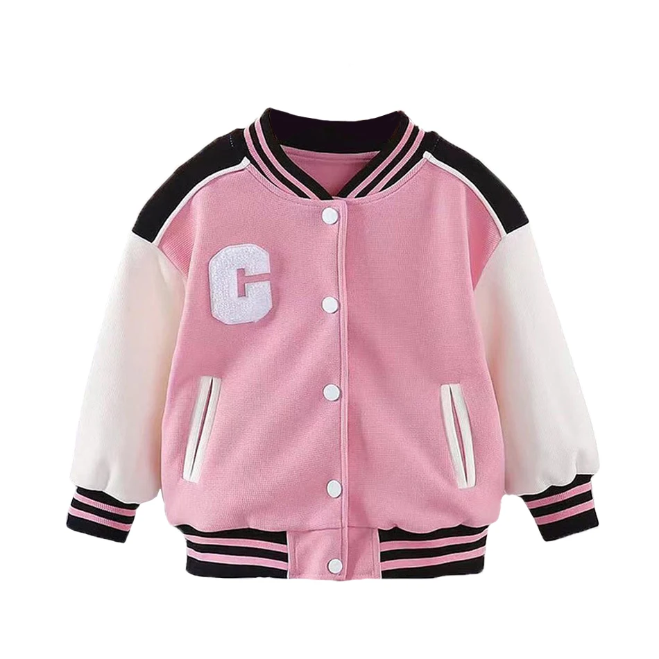 Autumn Jackets For Boys Clothes Children Letter Baseball Uniform Coats Boys Outerwear Spring Kids Warm Fleece Jacket 2-6 Years