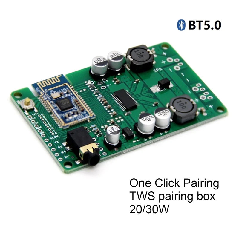 

BAAY Bluetooth 5.0 Amplifier Board TWS AUX 20W/30W Serial Port To Change Name Mono Stereo Module Amplificador