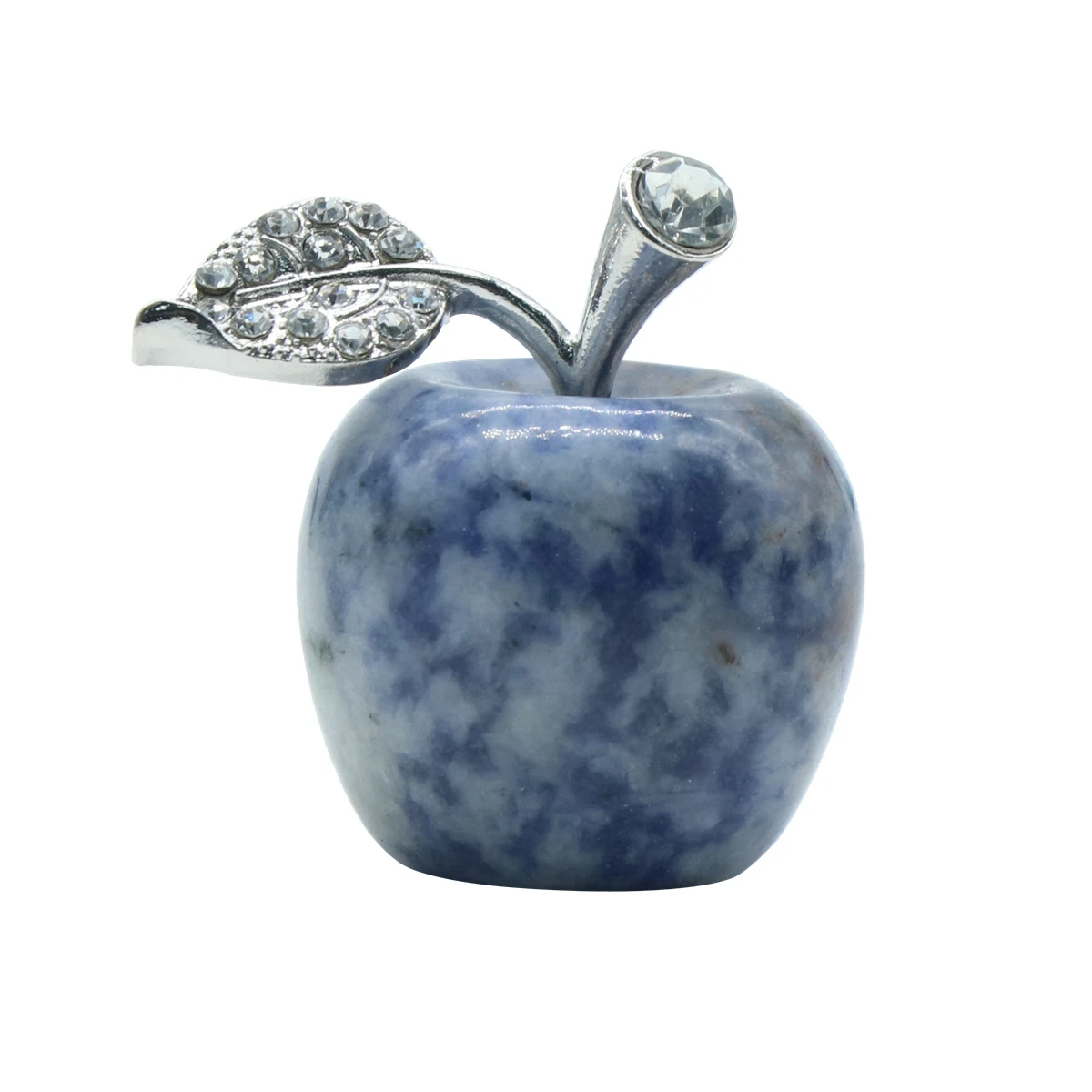 

QIMOSHI 30MM Craved Sodalite Apple Crafts Statue Figurines for Home office Party Living Room Bedroom Decoration Gifts