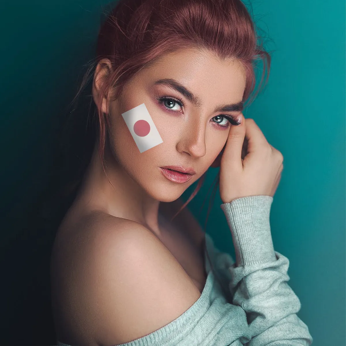 Фото Временные татуировки с японским флагом, 24 листа, безопасные для кожи, водонепроницаемые, патриотические, для лица, рук, плеч, декора автомобиля №2