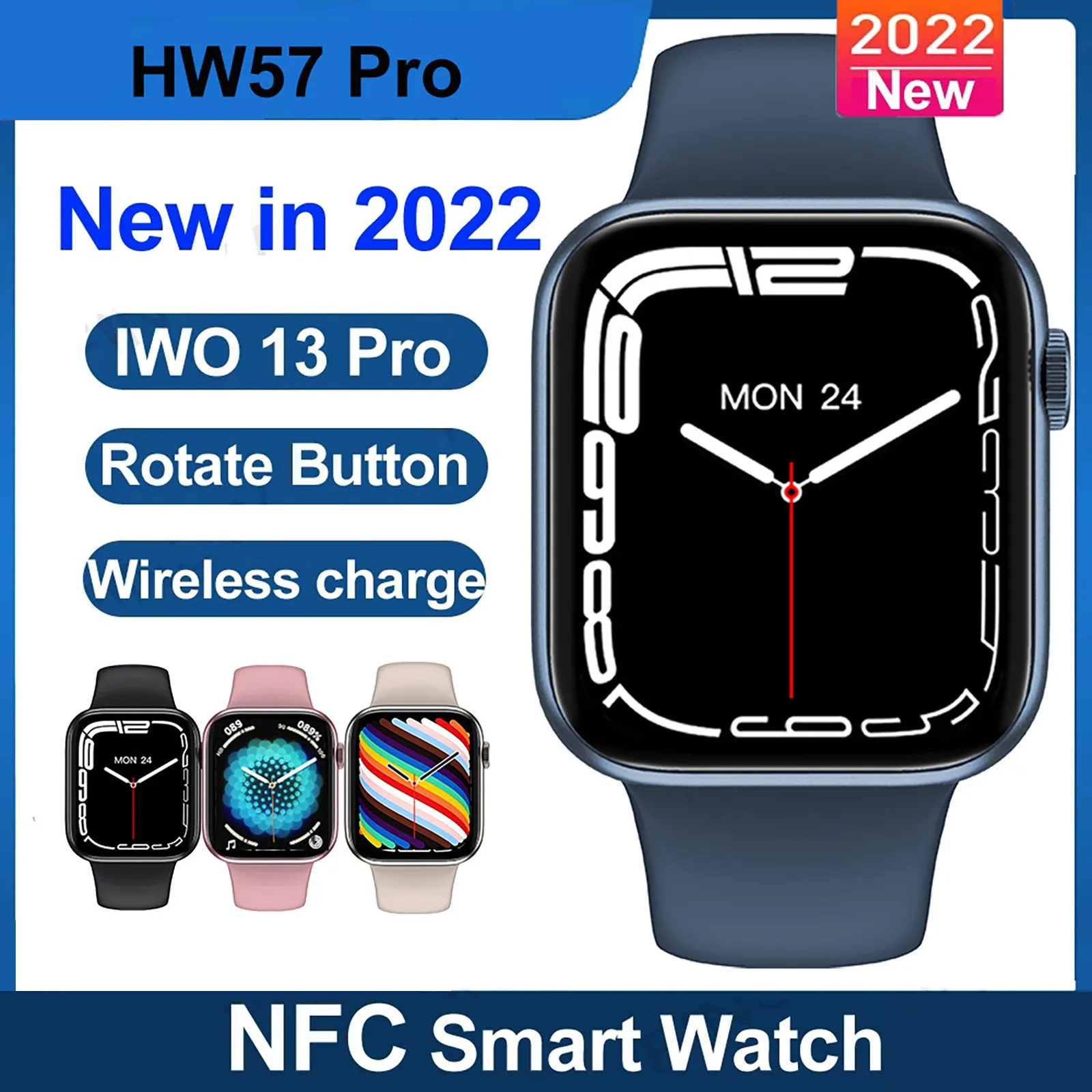 

Смарт-часы Hw57 Pro с Nfc, голосовым помощником и беспроводной зарядкой