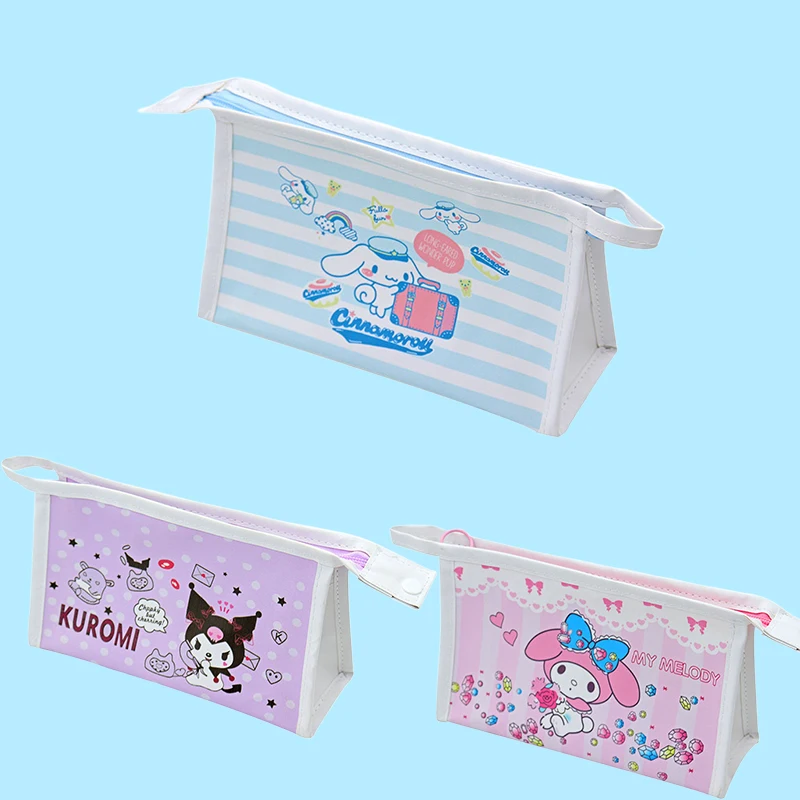 

Sanrioed Pens Bags Students Stationery Storage Kawaii Anime My Melody Kuromi Cinnamoroll Lovely Cosmetic Bag High-Capacity