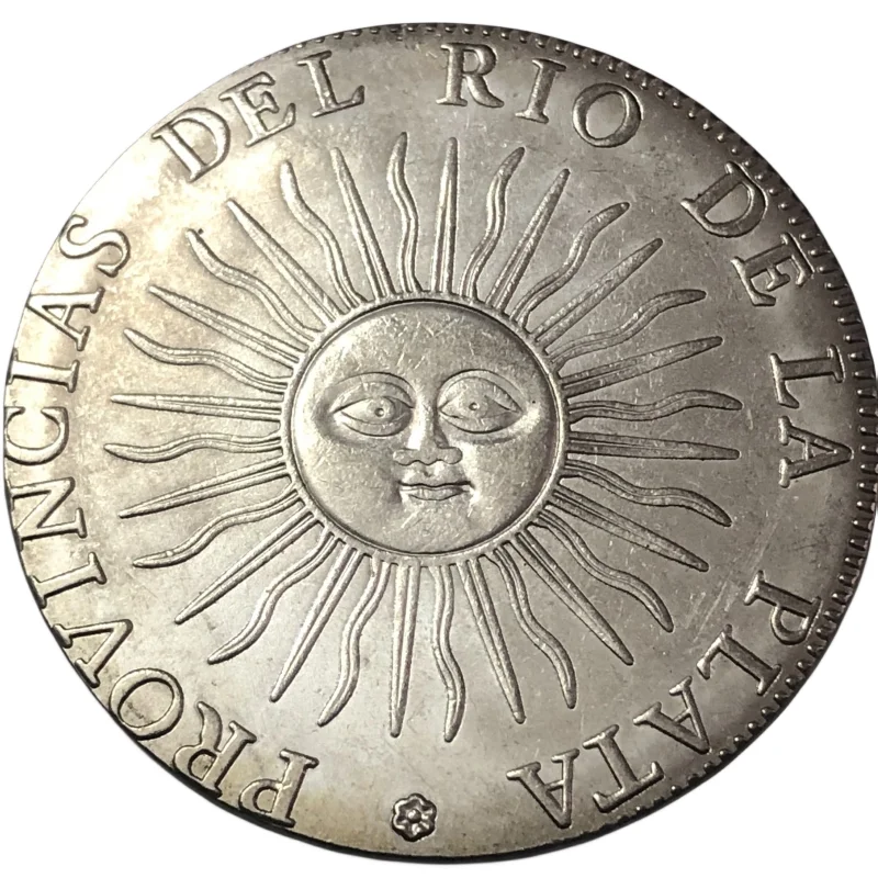 

Серебряная копия монеты 1815 Argentina 8 Reales Provincias del rio de la plata 40 мм