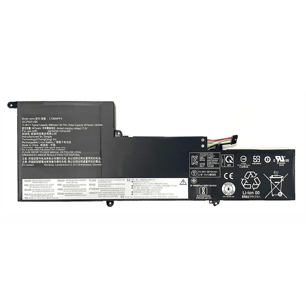 Аккумулятор L19M4PF4 L19C4PF4 15 36 V 3960mAh 60.7Wh для ноутбука Lenovo YOGA 14 s 2020 являются S750-14 Slim 7-14ARE