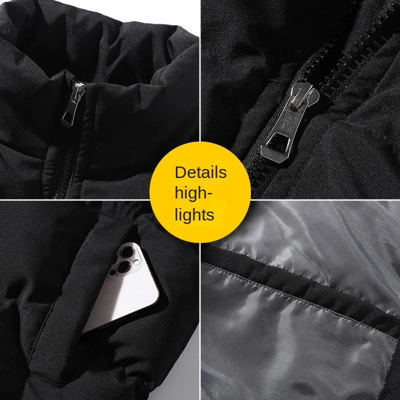 2023 Winter Down Jackets Men And Women Fashion Brand Print Plus Thick Coats Loose Sweatshirts Long Sleeves Cardigan Zip Jacket