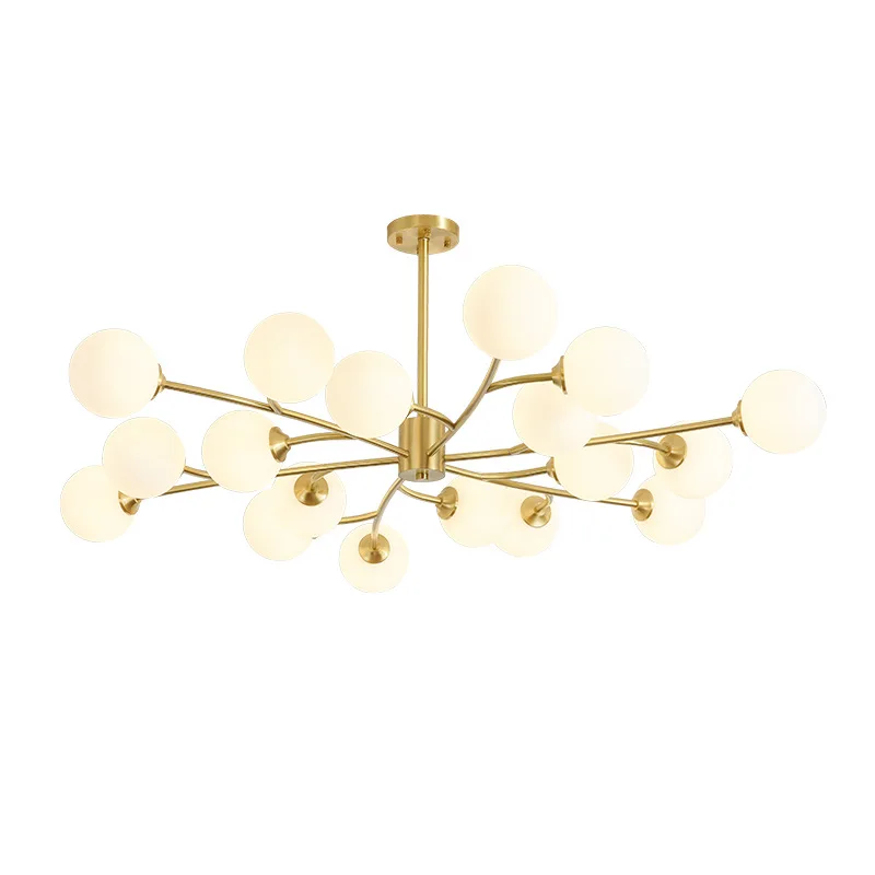 

Magic Bean Glass Ball Chandelier Light Contemporary Style LED Pendant Light Modern Brass Light Fixture