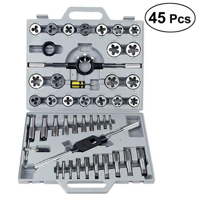 

45 in 1 Tap and Die Set Wrench Kit Inch Repair Tool for Tapping Cutting Threading