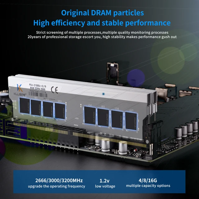 Kllisre DDR3 DDR4 4GB 8GB 16GB 1600 2400 2666 3200 Desktop Memory ram pc dimm for all motherboard 6