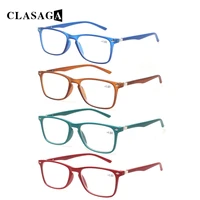 clasaga men women reading glasses spring hinge rectangular frame