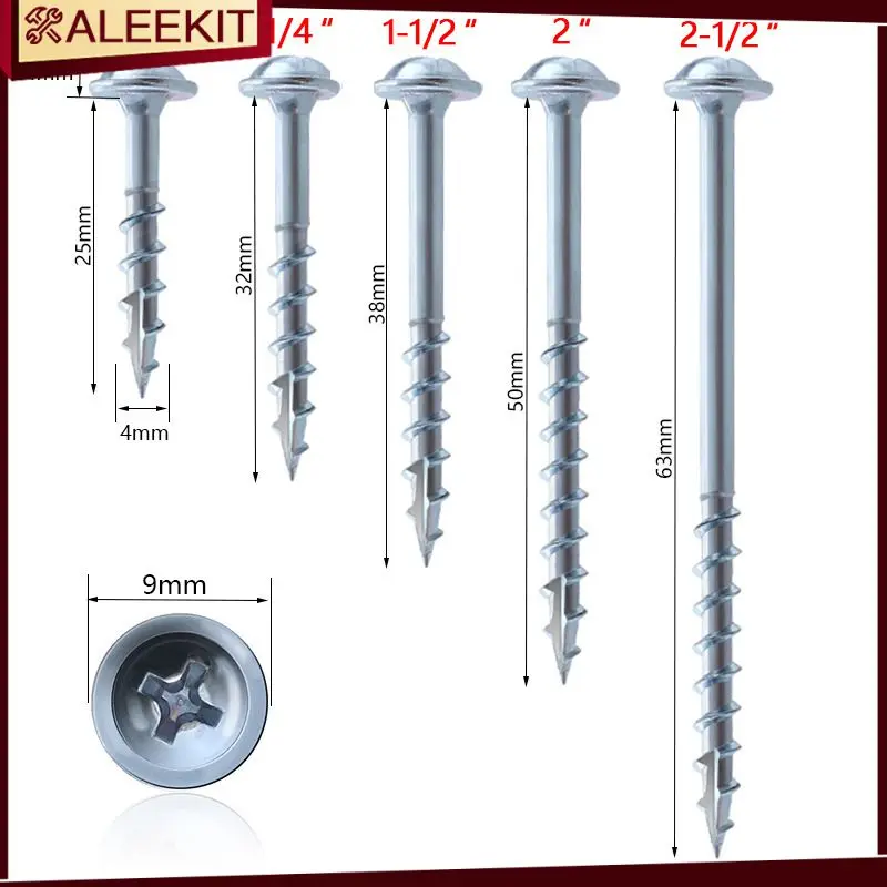 

Antirust Cross Self Carbon Steel Pocket Hole Screws Nut Bolt Pocket Hole Clamp 25-63mm Coating St4 Drive Screw