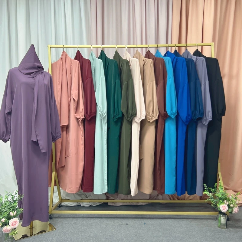 Ramadan Muslim Hooded Abaya Dress Prayer Garment Modest Women Eid Mubarak Long Khimar Robe Dubai Turkey Islam Clothing Vestido