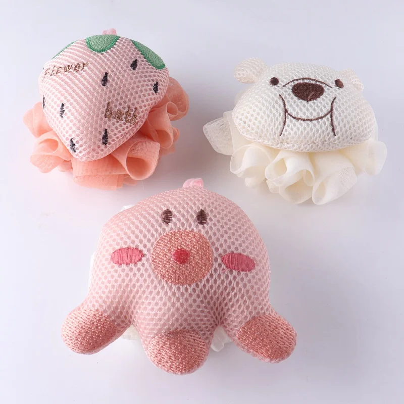 Мягкая Сетчатая Губка Для Ванны С Шариками Скребок Душа Щетка Чистки Клубники