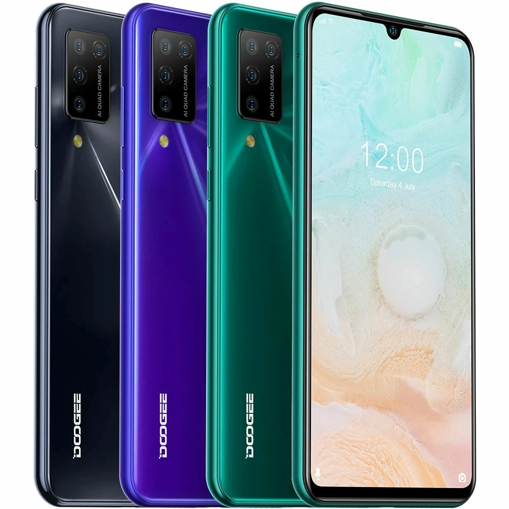 

DOOGEE N20 Pro Smartphone 6.3 inch FHD+ Waterdrop Display Android 10 4400mAh 16MP Quad Rear Camera 6GB 128GB Helio P60 Octa