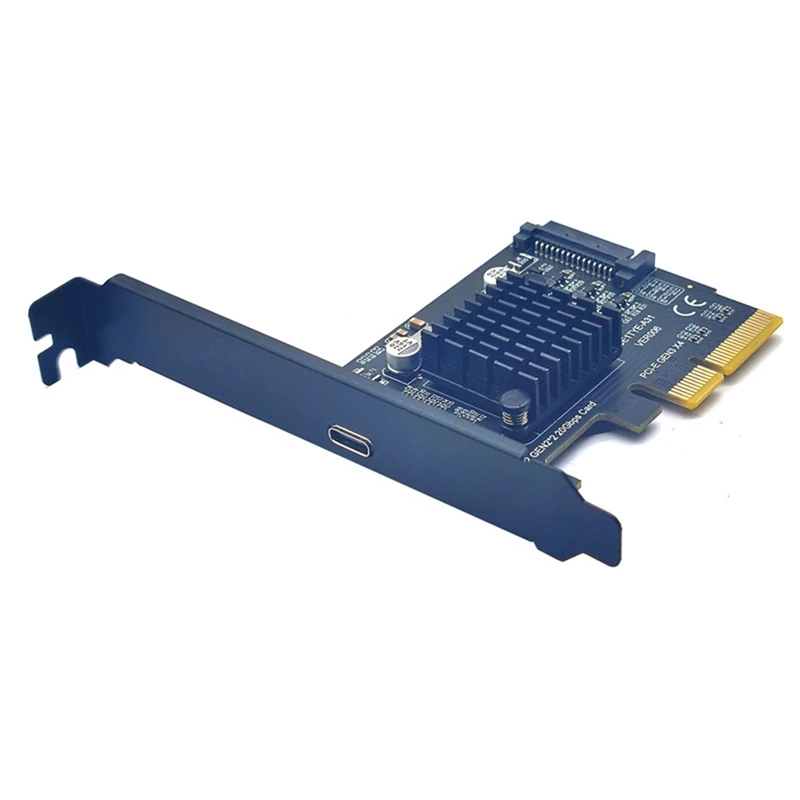 

Плата расширения PCI Express с USB 3,2, PCI-E 4X на USB3.2 Gen2 X2 Type-C 20 Гбит/с, чип Asmedia ASM3242 с питанием SATA